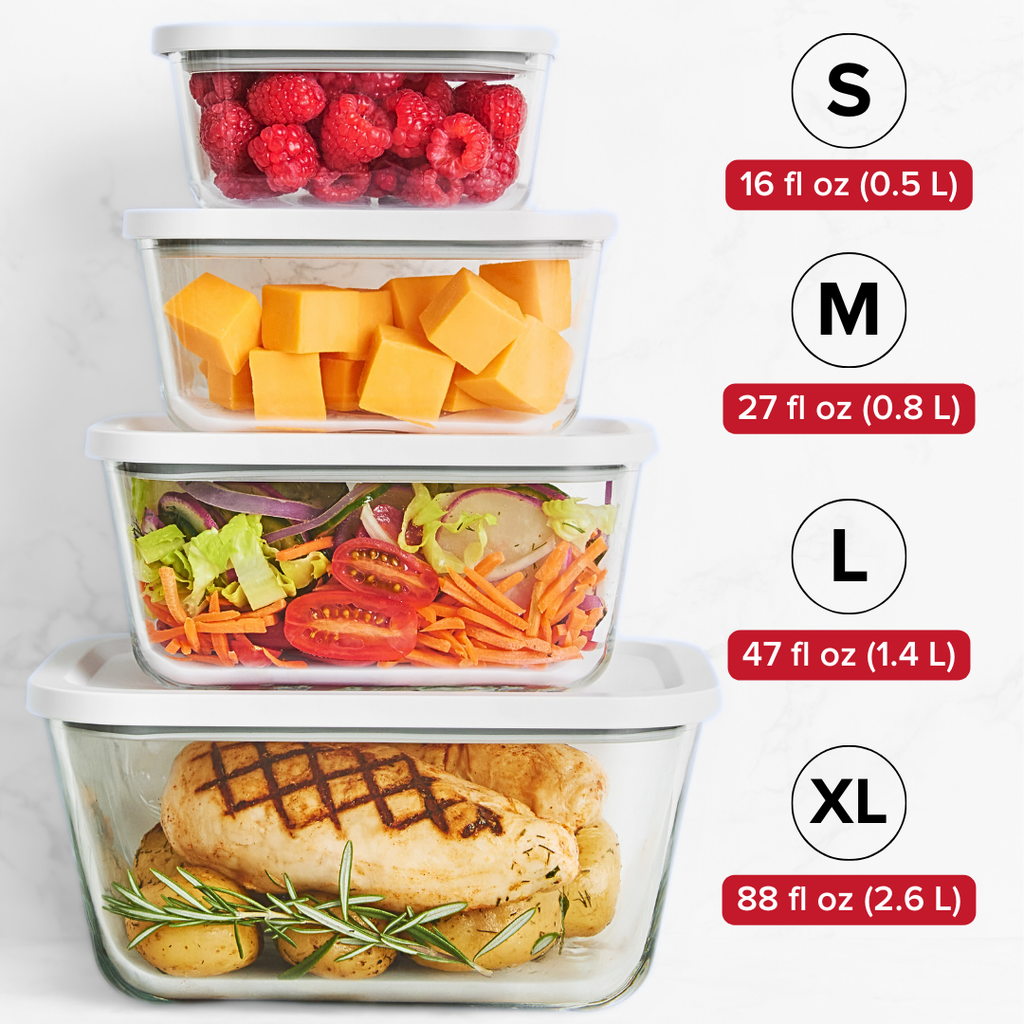 Preserva Meal Prep Glass Vacuum Containers