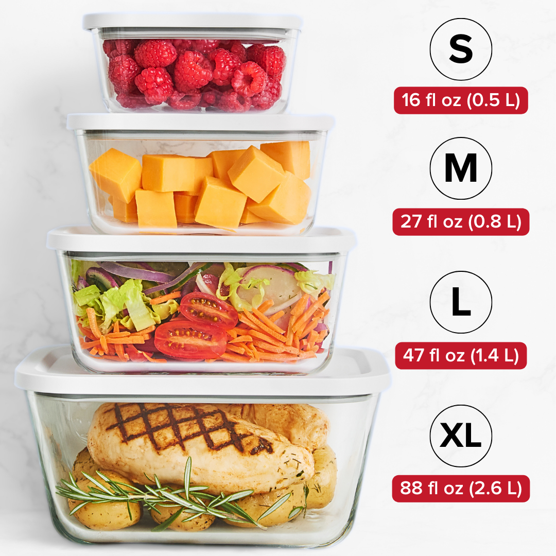 Preserva Meal Prep Glass Vacuum Containers